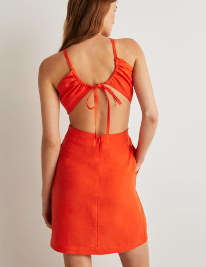 Back Detail Mini Dress-Firecracker