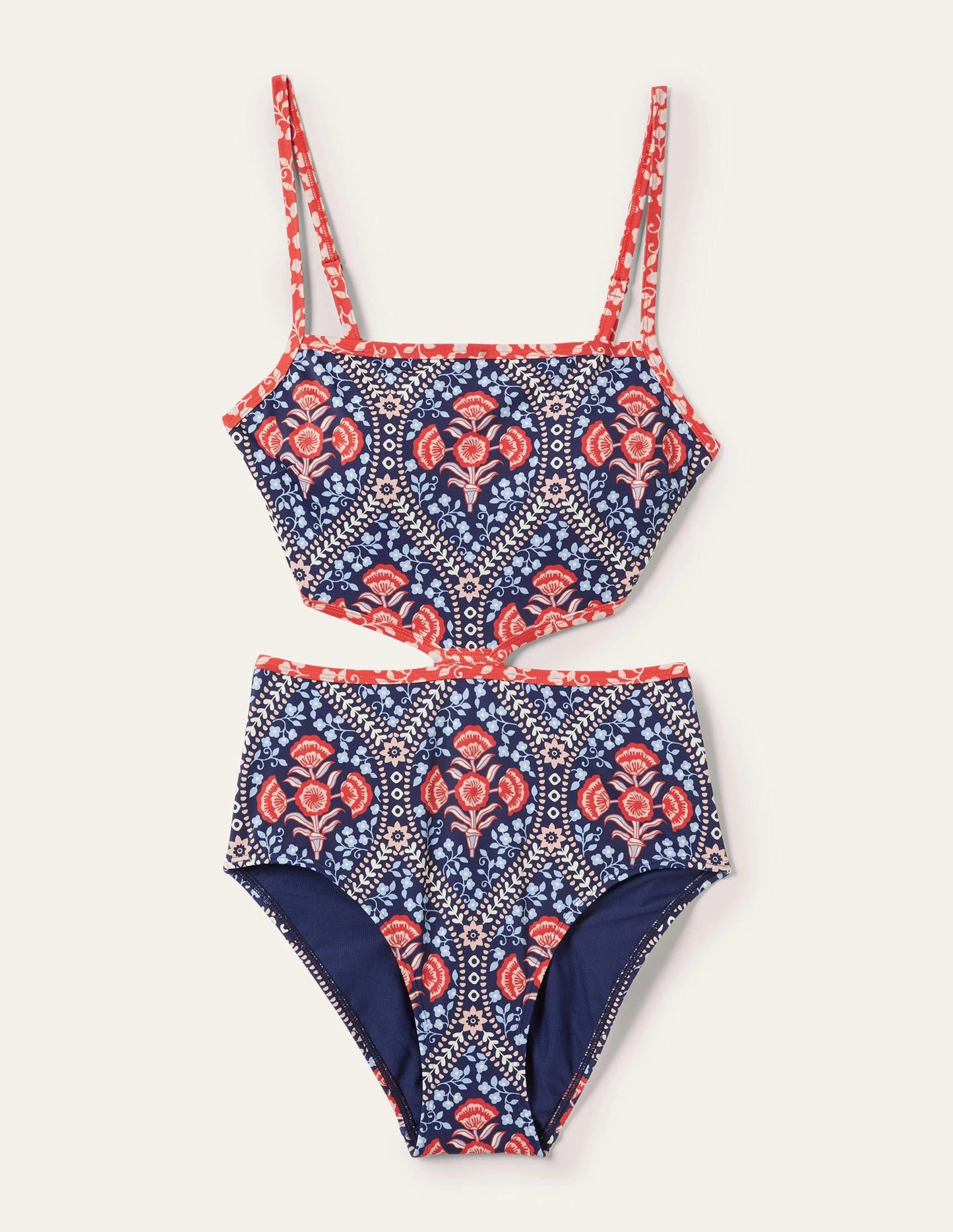 Alba Cut-out Detail Swimsuit-French Navy, Poppy Garden