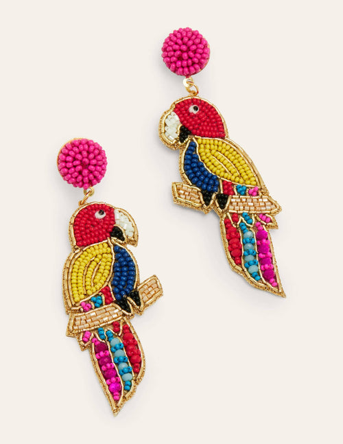 Beaded Earrings-Parrot