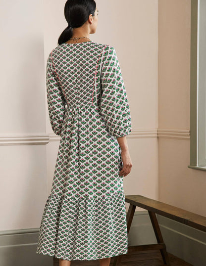 Anita Jersey Midi Dress-Ivy, Oriental Bud