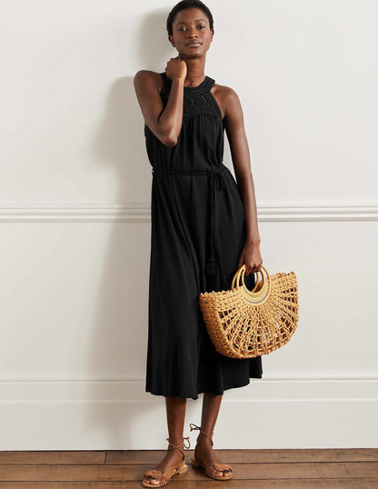 Anais Jersey Midi Dress-Black