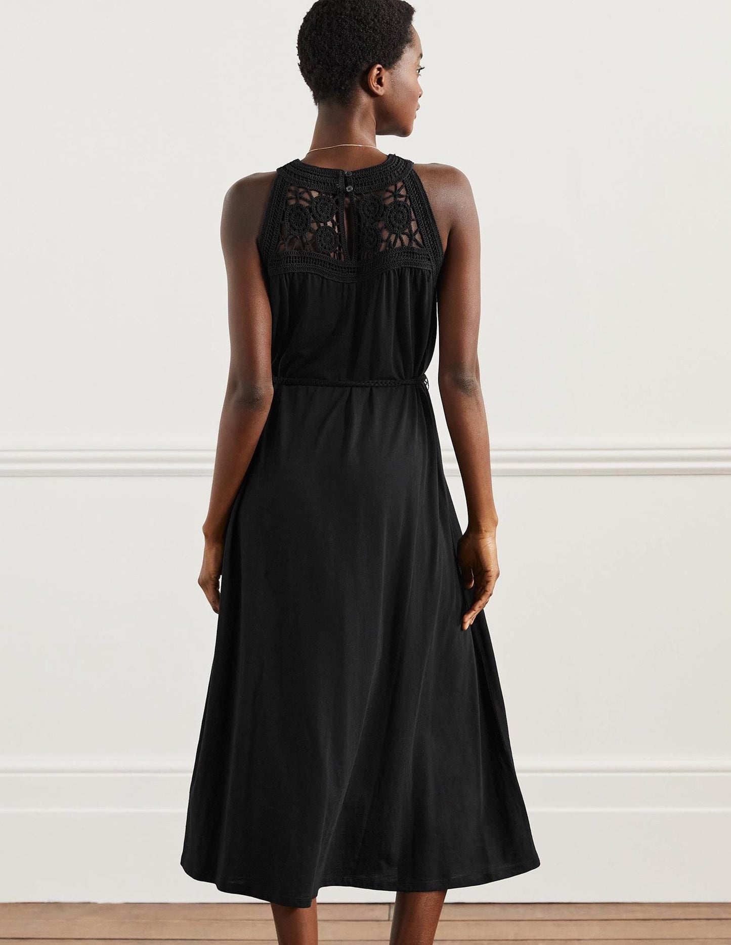 Anais Jersey Midi Dress-Black
