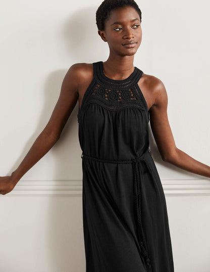 Anais Jersey Midi Dress-Black