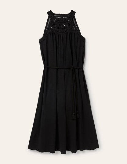 Anais Jersey Midi Dress-Black