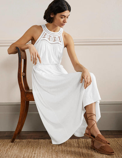 Anais Jersey Midi Dress-White