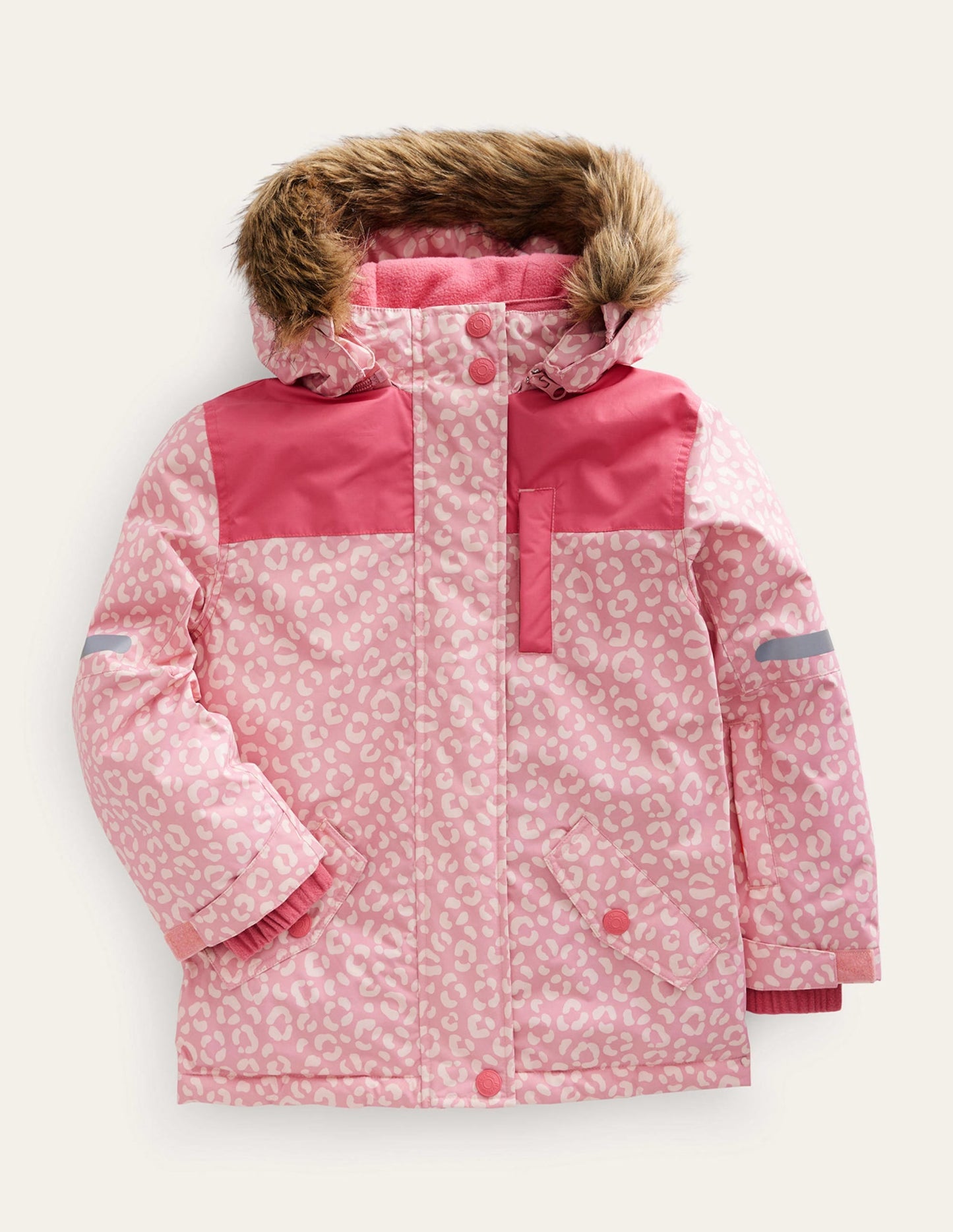 All-weather Waterproof Jacket-Pink Leopard