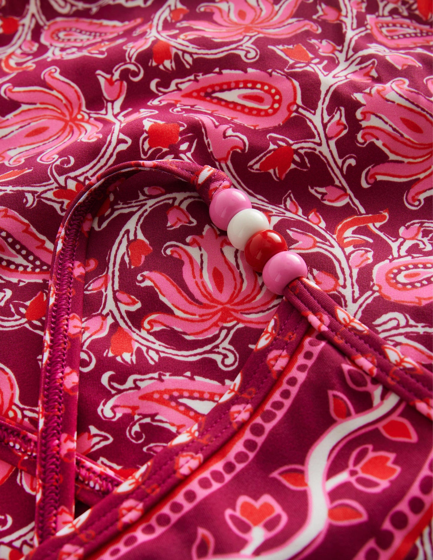 Beaded Swimsuit-Raspberry Radiance Paisley