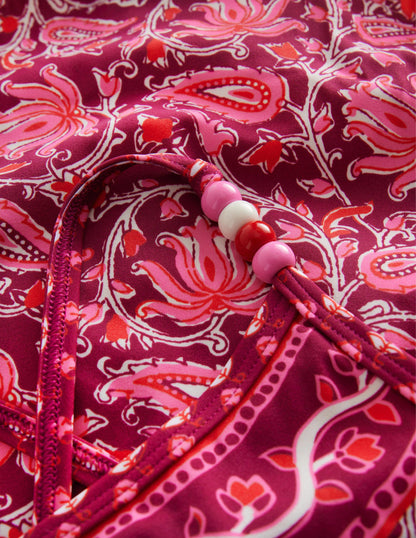Beaded Swimsuit-Raspberry Radiance Paisley