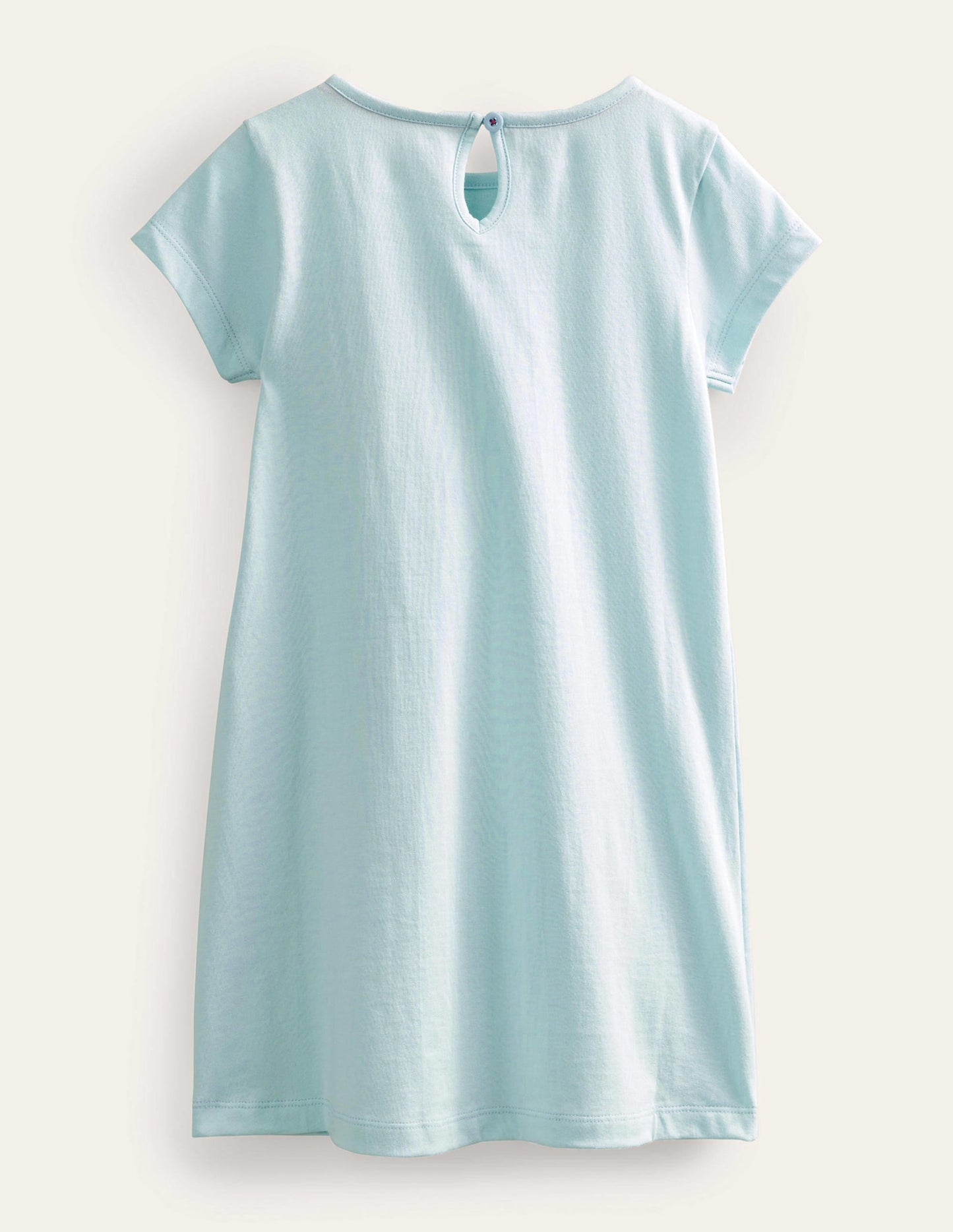 Applique T-Shirt Dress-Iced Aqua Blue