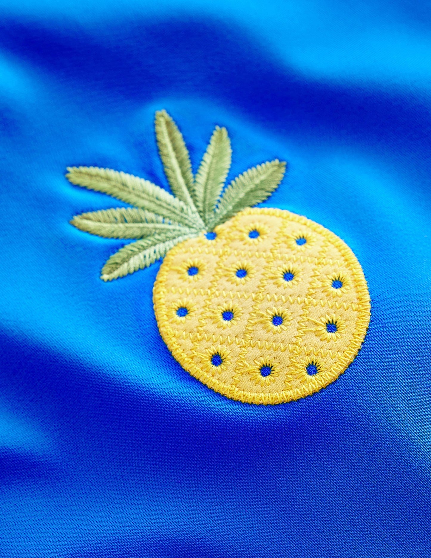 Appliqué Fruit Swimsuit-Cabana Blue