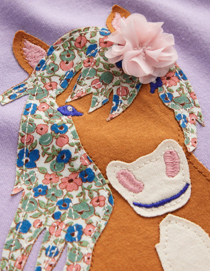 Appliqué Jersey Tunic-Pansy Purple