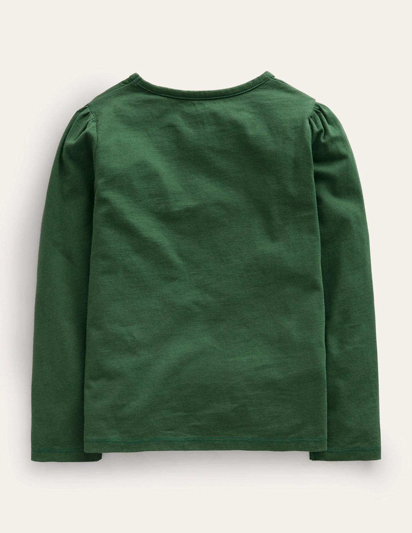 Appliqué Puff-Sleeve Top-Amazon Green Festive Mice