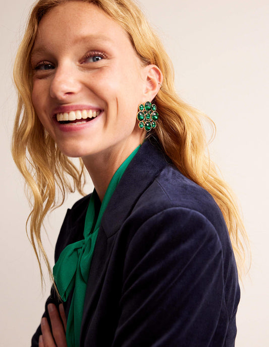 Andrea Jewel-Cluster Earrings-Green