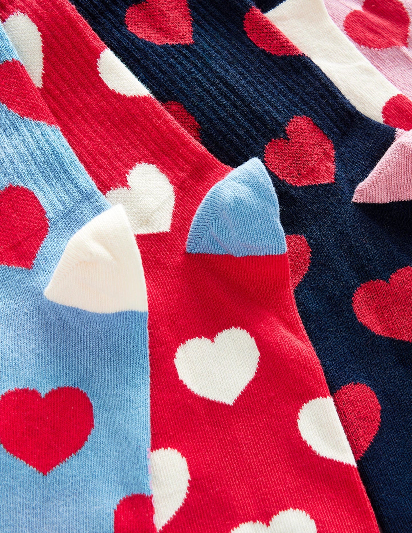 5-Pack Ribbed Ankle Socks-Hearts