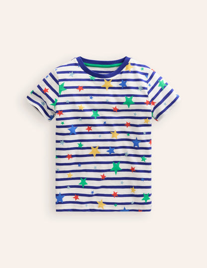 All-over Printed T-Shirt-Breton Multi Star
