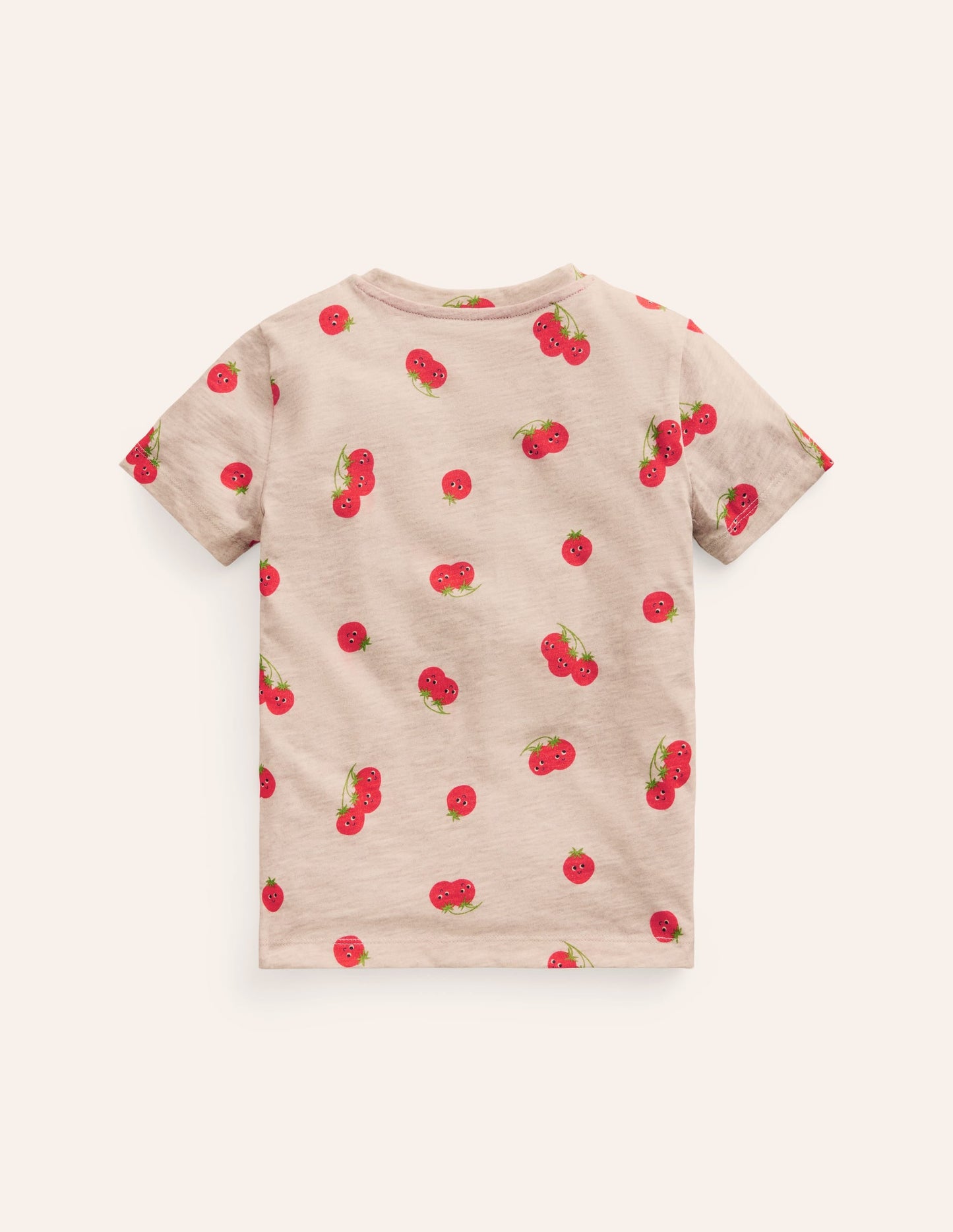 All-over Printed T-Shirt-Oatmeal Marl Tomatoes