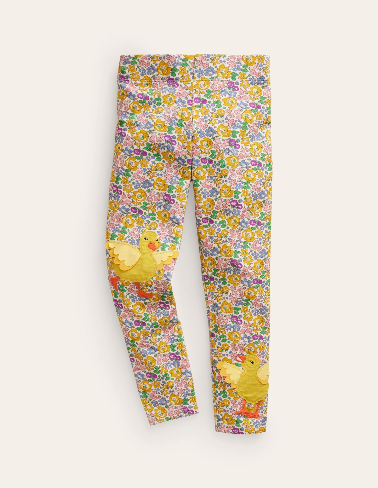 Appliqué Leggings-Yellow Spring Bloom