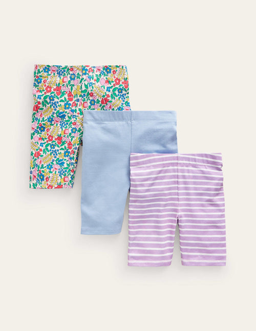3-Pack Cycling Shorts-Multi Floral/Stripe