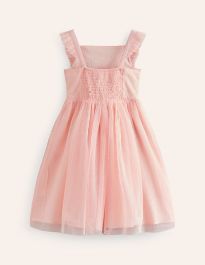 Appliqué Tulle Dress-Provence Dusty Pink Bugs