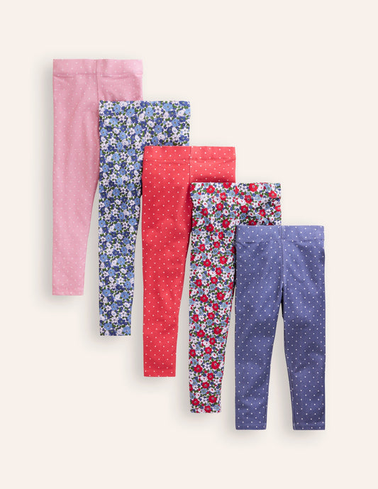 5-pack Leggings-Multi Spot/Floral