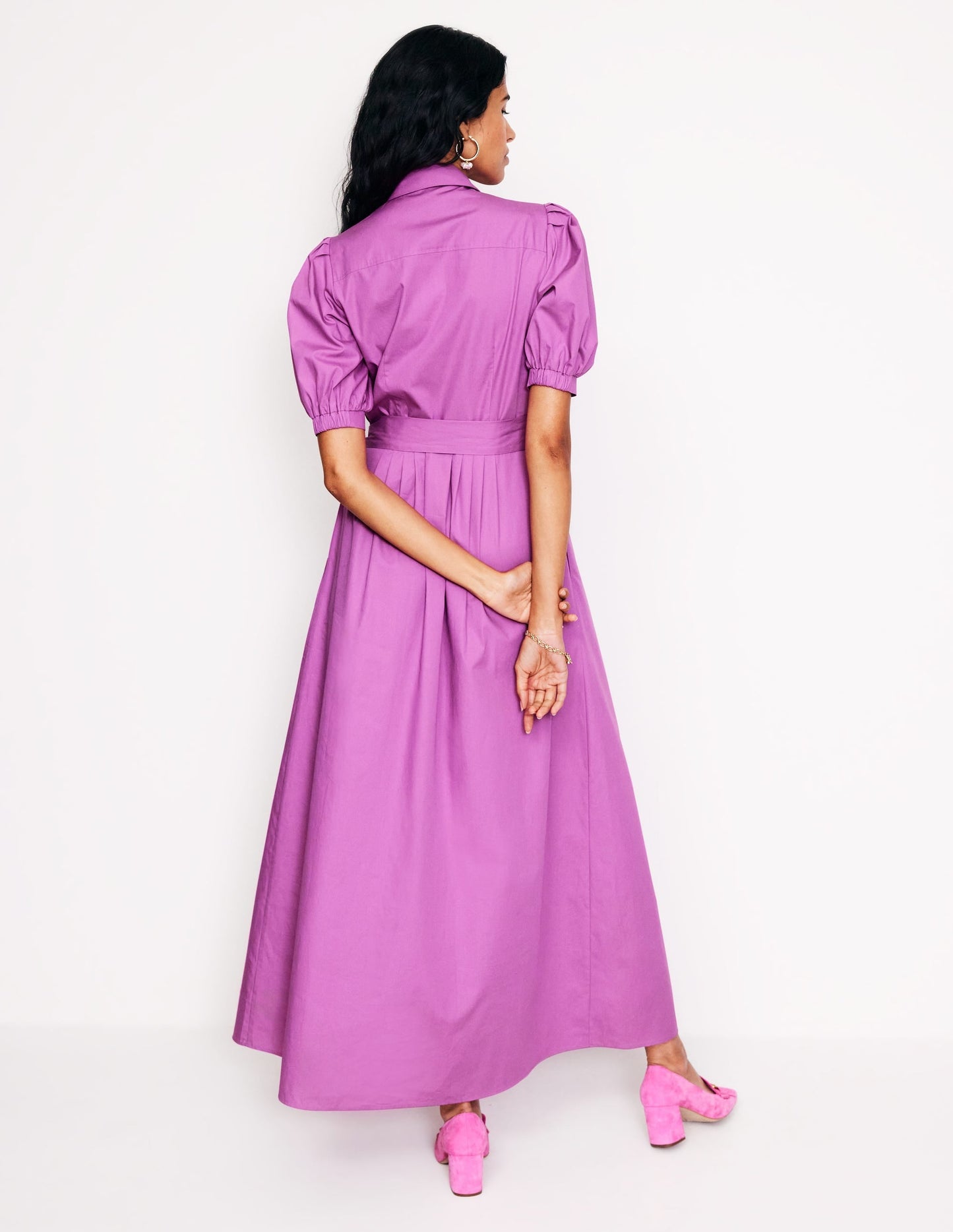 Alexa Maxi Shirt Dress-Foxglove