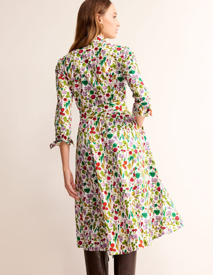 Amy Cotton Midi Shirt Dress-Ivory, Spring Crop