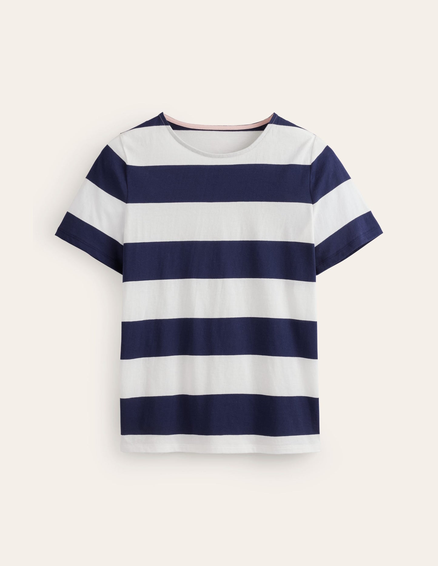 Bea Short Sleeve Breton-Navy Ivory, Wide Stripe