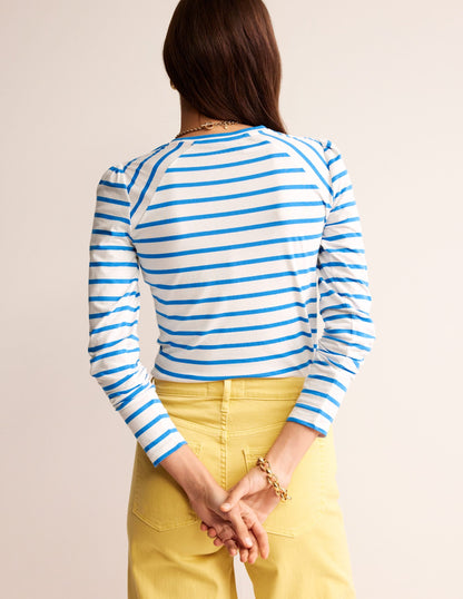 Arabella Stripe T-Shirt-Brilliant Blue