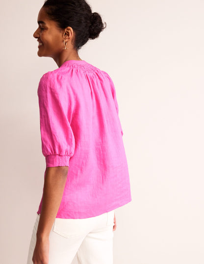 Ada Linen Top-Pop Pansy