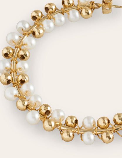 Beaded Hoops-Gold