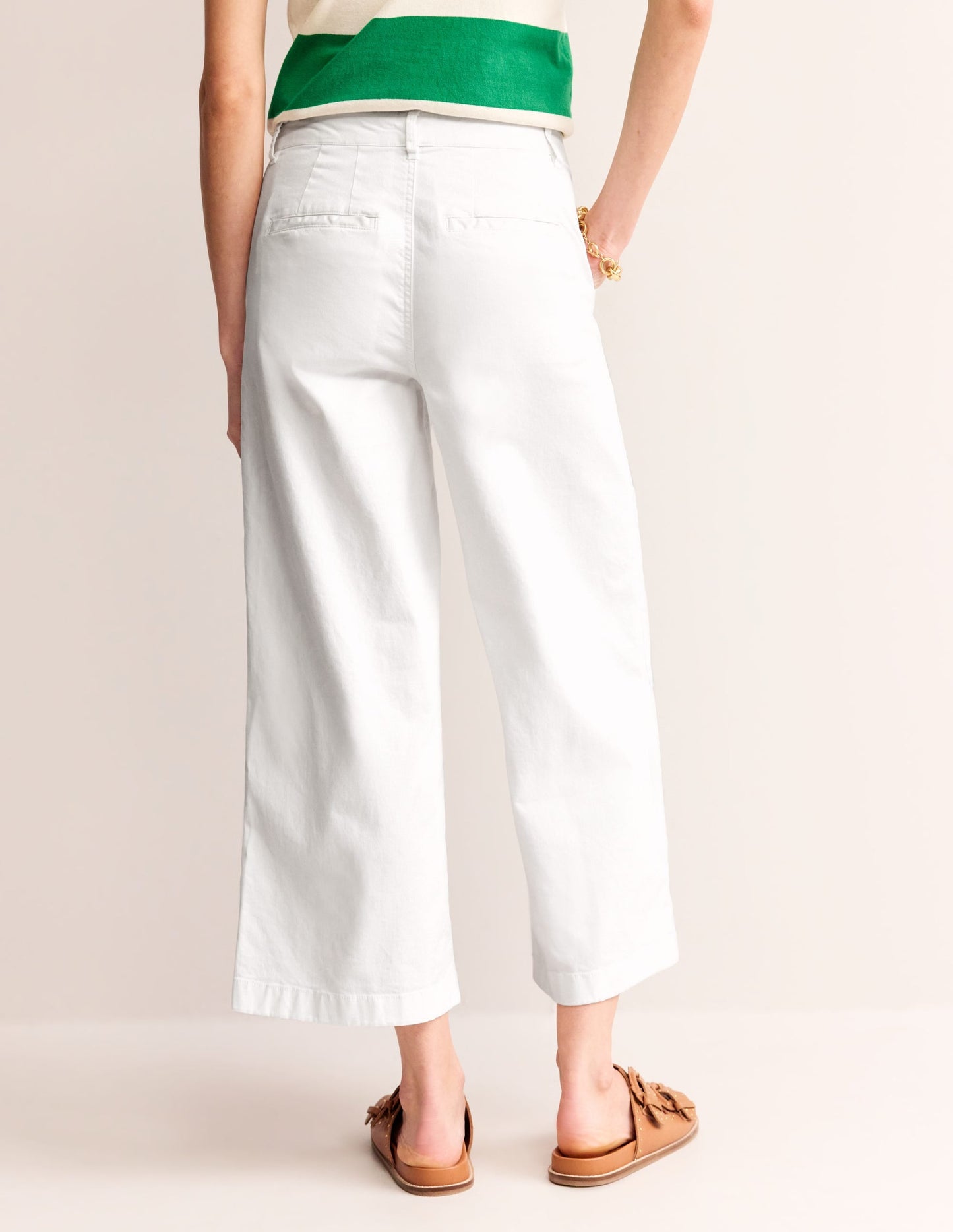 Barnsbury Crop Chino Pants-White