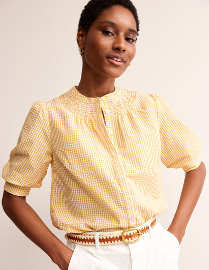 Ada Seersucker Top-Sweet Honeycomb Gingham