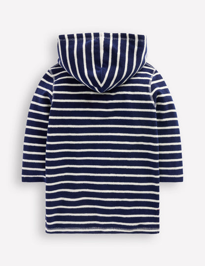 Appliqué Towelling Throw-on-College Navy Sharks