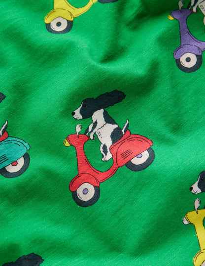 All-Over Printed T-Shirt-Sapling Green Puppy Scooter