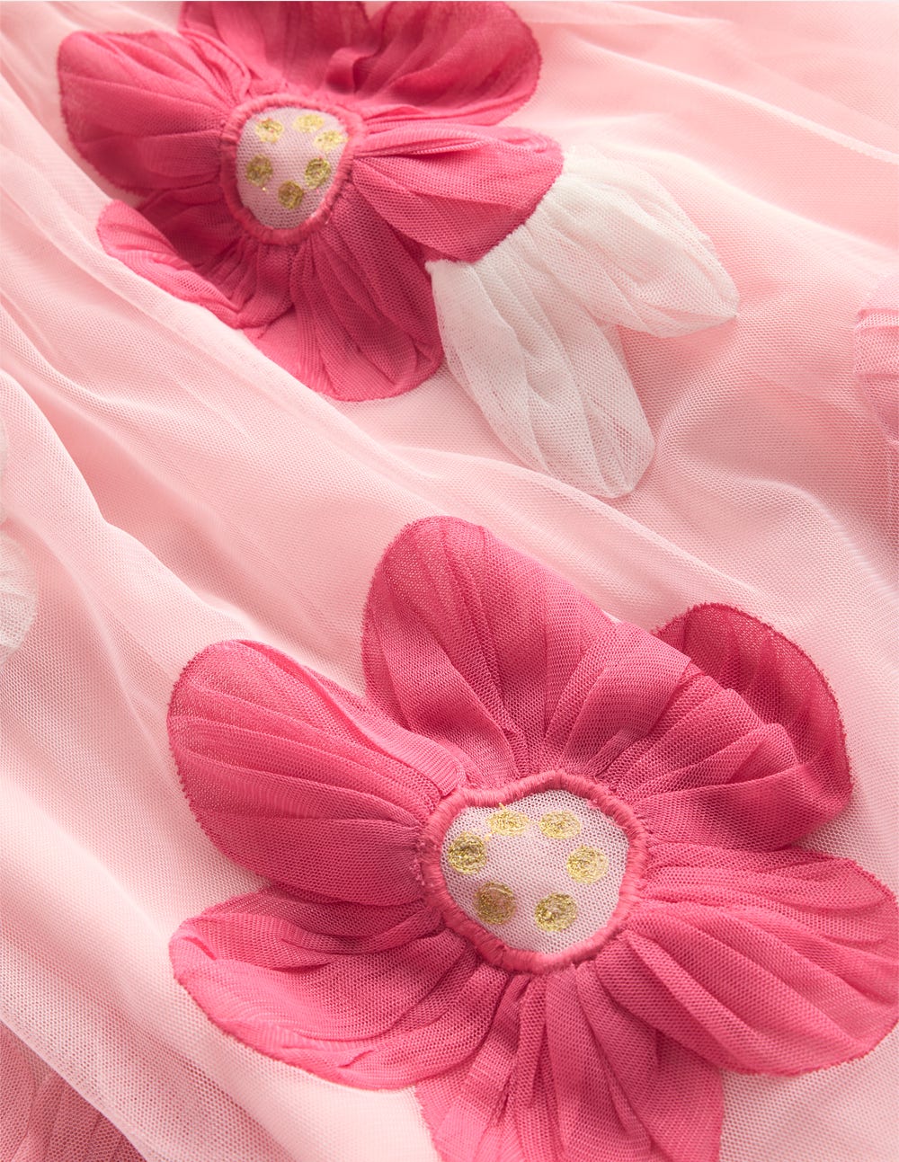 Appliqué  Tulle Dress-Chalk Pink Flower