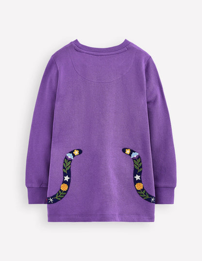 Applique Tunic-Purple Topaz Cats