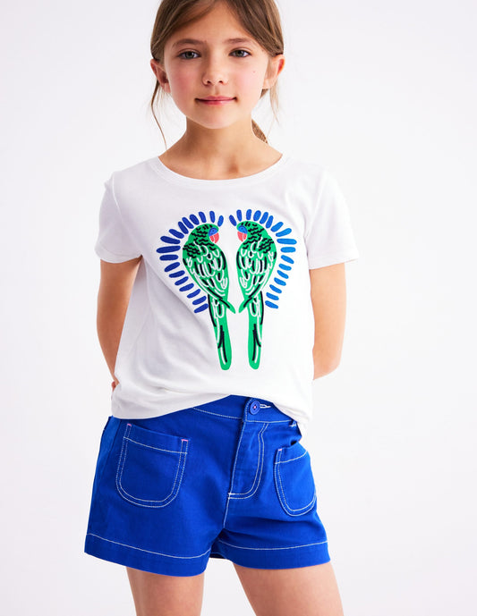 Bay Boucle T-Shirt-White Birds
