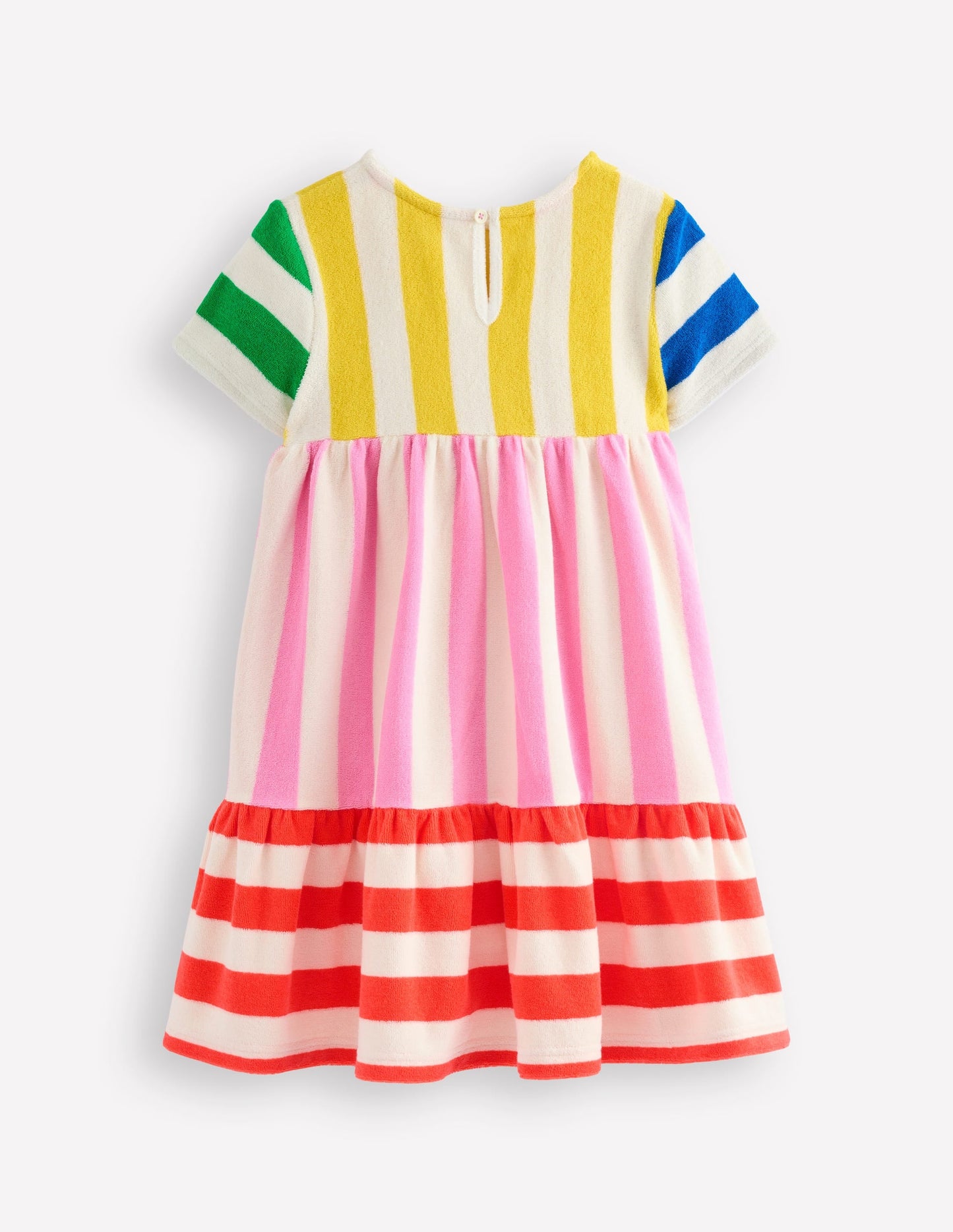 Ariel Twirly Towelling Dress-Hotchpotch Multi Stripe
