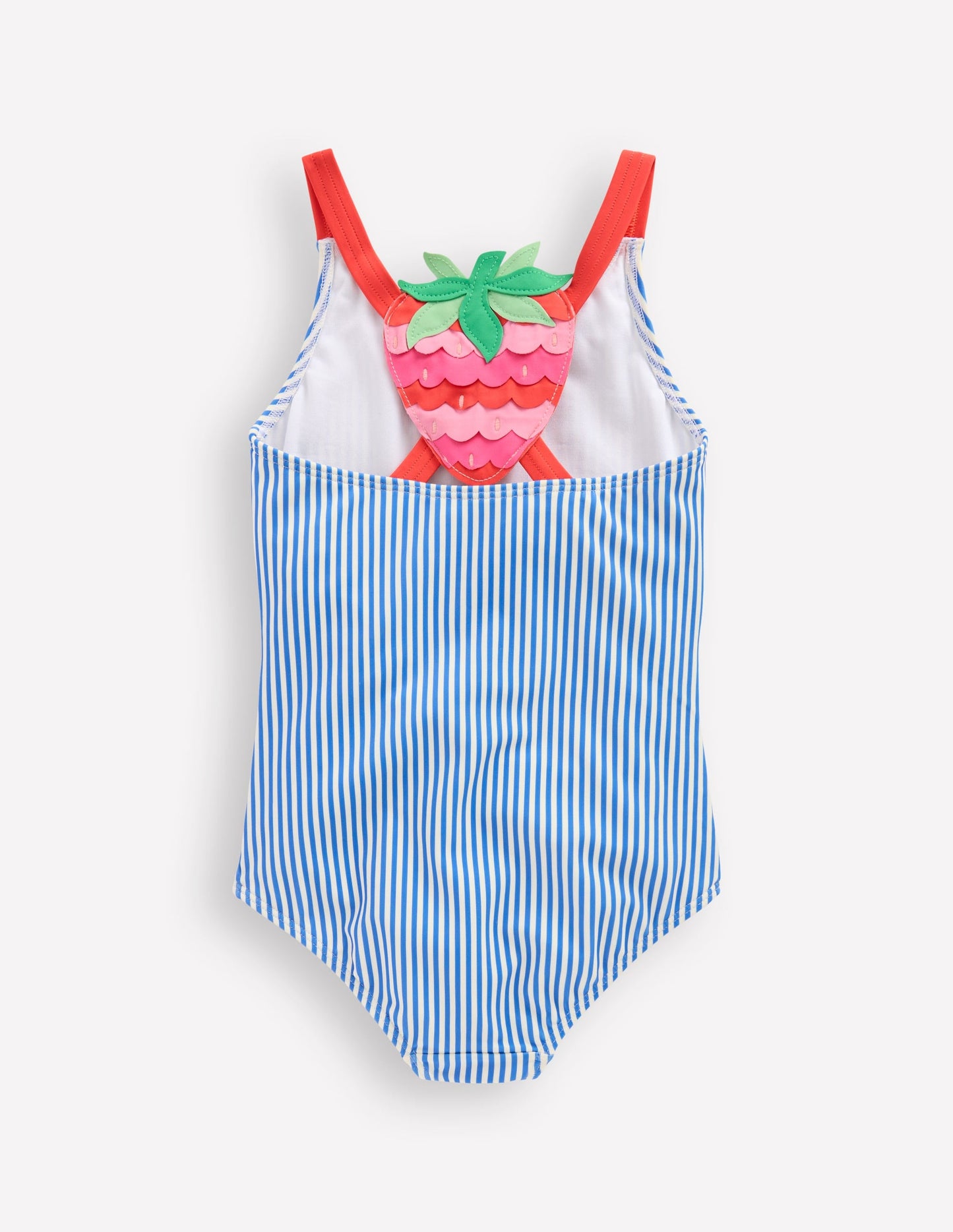 Applique Back Swimsuit-Blue Strawberry
