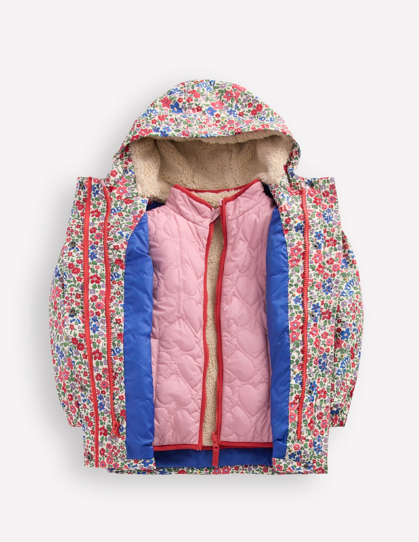 4-in-1 Waterproof Coat-Rapture Rose Flowerbed