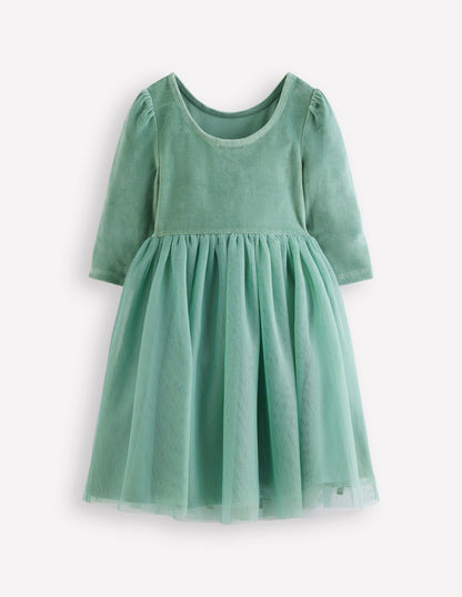 Aurora Appliqué Tulle Dress-Robin Motif