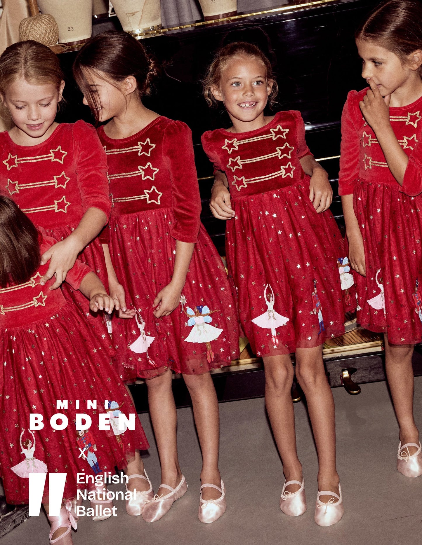 Aurora Appliqué Tulle Dress-Carmine Red Nutcracker
