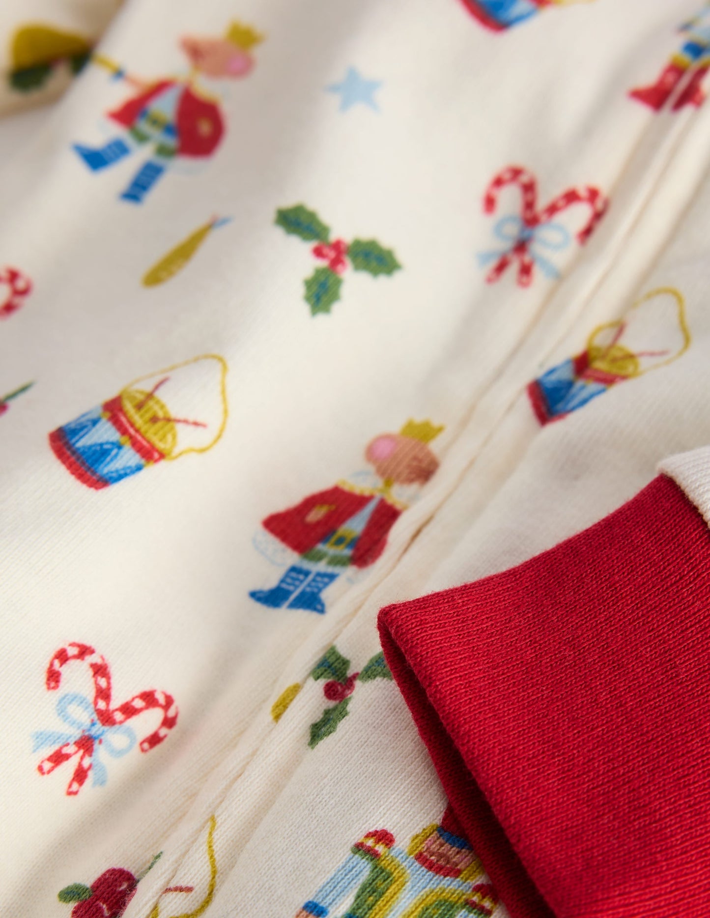 All-in-One Jersey Romper-Ivory Festive