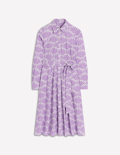 Amy Cotton Midi Shirt Dress-Pretty Violet, Deco Palm