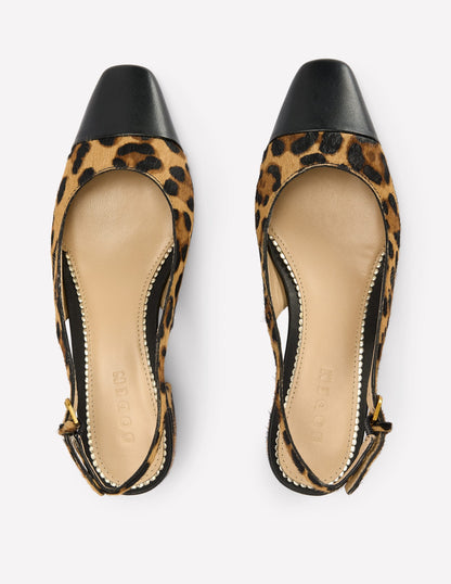 Ailsa Block Heel Slingbacks-Classic Leopard