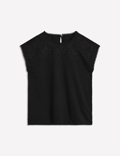 Anya Broderie T-shirt-Black