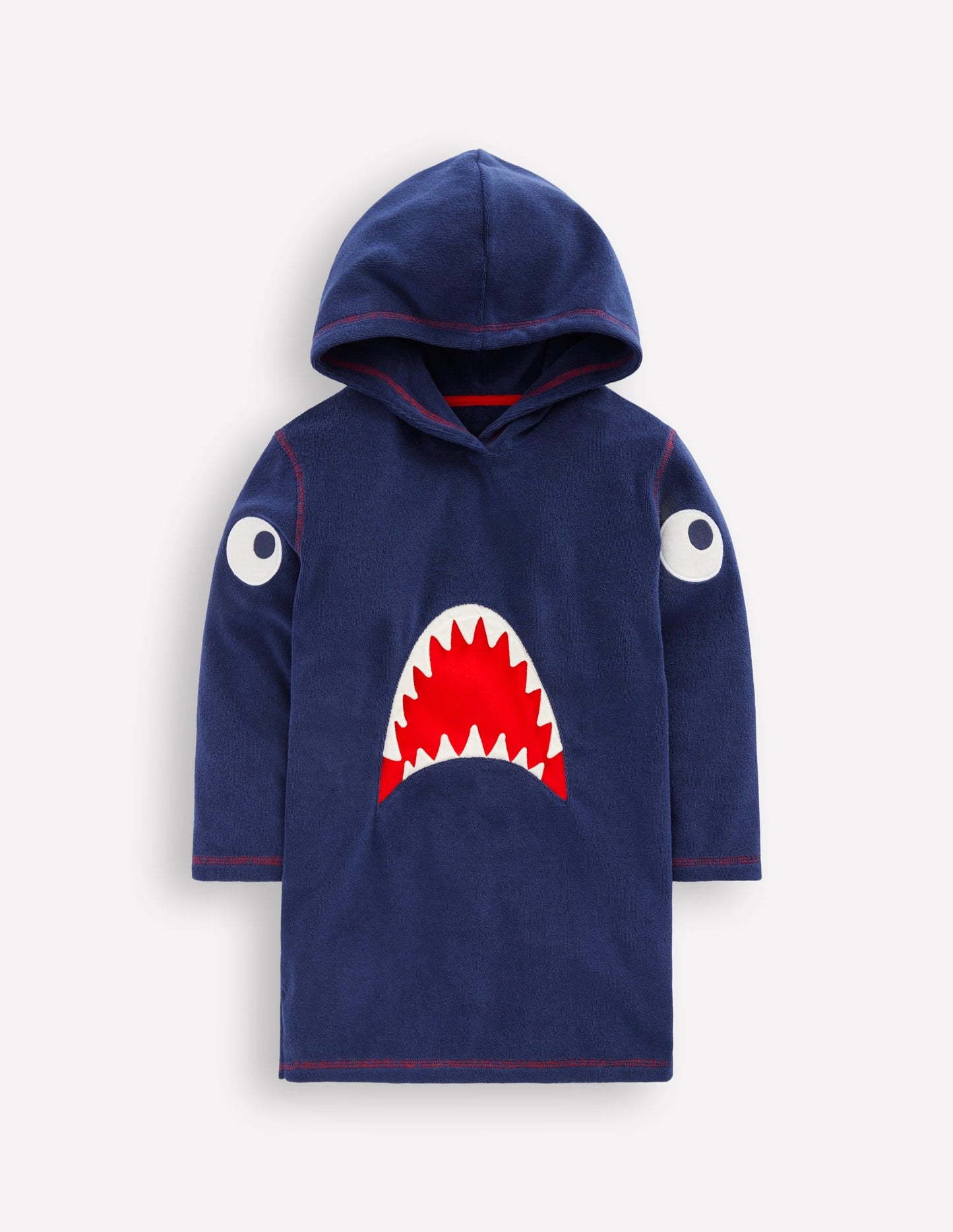 Appliqué Towelling Throw-on-Navy Shark