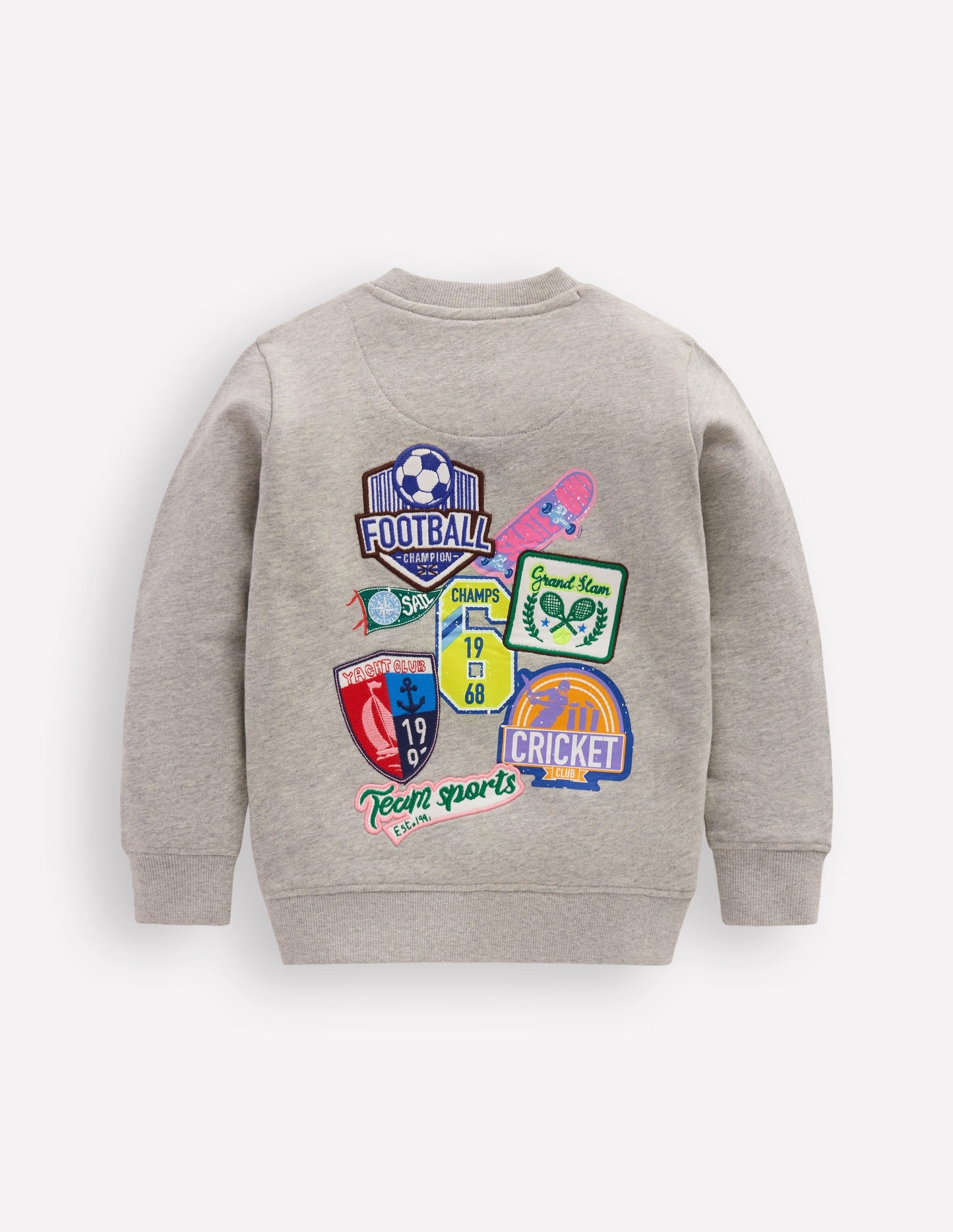 Badge Sweatshirt-Grey Marl Sports