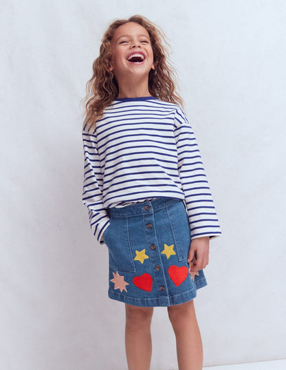 A Line Button Through Skirt-Mid Vintage Shapes