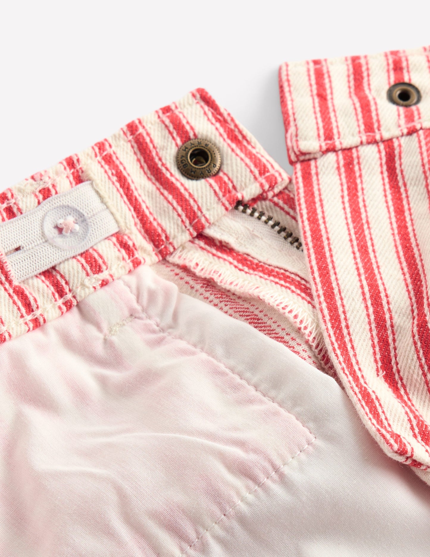 Barrel Leg Jeans-Poppy Red Tram Stripe